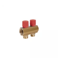 Коллектор Icma с регулировочными вентилями 1" 2 выхода №1105 (Red), фото