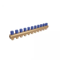 Коллектор Icma с регулировочными вентилями 1" 11 выходов №1105 (Blue), фото