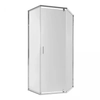 Душова кабіна Scorpio CRM10115-AC6 п'ятикутна 100х100 см, скло 6 мм Clear, CalcLess, розпашна, без піддону Qtap, фото