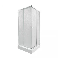 Набір: Душова кабіна Presto квадратна, розсувні, 1970x900x900, Chrome, скло матове CRM1099SP5 + піддон низький Tern 309912C Qtap, фото