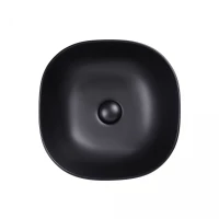 Раковина Qtap Kolibri 410x410x150 Matt black з донним клапаном QT10112144MBMB, фото