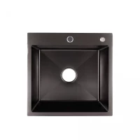 Кухонна мийка Lidz H5050B 3.0/0.8 мм Brush Black (LDH5050BPVD3008), фото