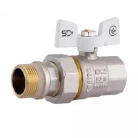 Кран кульовий з америк.(конус) антипротікання прямий метелик латун. нікелір. 3/4"зв PN40 SD900NW20PN40 SD Plus, фото