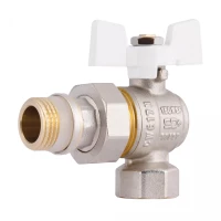 Кран кульовий з америк.(конус) антипротікання кутовий метелик латун. нікелір. 1/2"зв PN40 SD901NW15PN40 SD Plus, фото