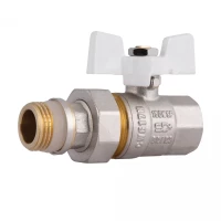 Кран кульовий з америк.(конус) антипротікання прямий метелик латун. нікелір. 1/2"зв PN40 SD900NW15PN40 SD Plus, фото