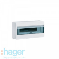 Внешний накладной щит Cosmos Hager VD118TD 18 модулей с прозрачной дверцой, фото