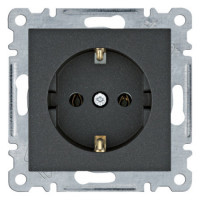 Розетка с з/к Lumina, черная, 16А/230В, фото