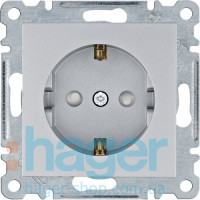 Розетка с з/к с защитой контактов Lumina, серебряная, 16А/230В, фото