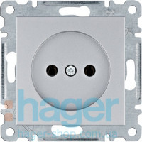 Розетка без з/к Lumina, серебряная, 16А/230В, фото