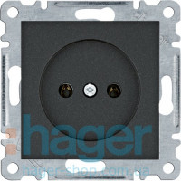 Розетка без з/к Lumina, черная, 16А/230В, фото