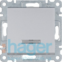 Выключатель с подсвечиванием 1-полюсный Lumina, серебряный, 10АХ/230В, фото