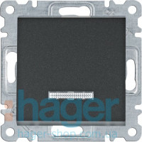 Выключатель с подсвечиванием 1-полюсный Lumina, черный, 10АХ/230В, фото