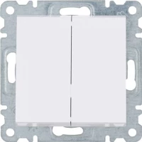 Вимикач 2-клавішний Lumina-2, білий, фото