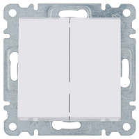 Вимикач 2-клав. універсальний Lumina-2, білий, фото