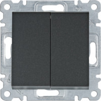 Выключатель 2-клав. универсальный Lumina, черный, 10АХ/230В, фото