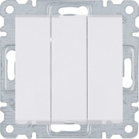 Выключатель 3-клавишный Lumina, белый, 10АХ/230В., фото