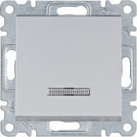 Выключатель с подсветкой 1-тактовый Lumina, серебряный, 10АХ/230В, фото