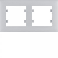 Рамка 2X горизонтальная, Lumina-Intens, серебряная, черная, фото
