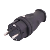 Вилка однофазная (каучук), фото