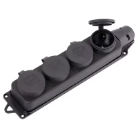 Розетка наружная. Уст-ки на 4 гнезда с заглушками, фото