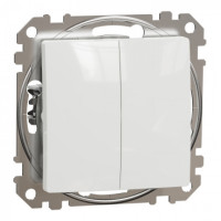 Двухклавишный выключатель Белый Sedna Design, фото