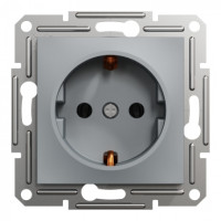 РАЗЕТКА С ЗЕЗЕМЛЕНИЕМ ASFORA СТАЛЬ, фото