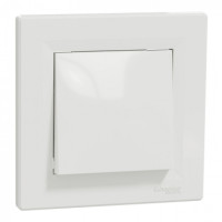 Выключатель одноклавишный самозажимной белый ASFORA, фото