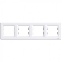 РАМКА ЧЕТЫРЕХМЕСТНАЯ ГОРИЗОНТАЛЬНАЯ, БЕЛАЯ ASFORA, фото