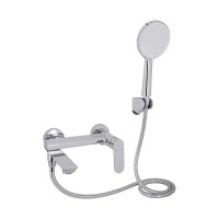 Змішувач для ванни Evia, Chrome (k30) з поворотним виливом та душовим гарнітуром QTEVI260CRM47578 Qtap, фото