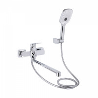 Змішувач для ванни Tern, Chrome (k30) з довгим поворотним виливом та душовим гарнітуром QTTER260CRM47587 Qtap, фото