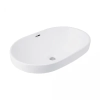 Раковина врізна Leo 610x405x185 мм, White, овальна, без донного клапана QT11118014W, фото