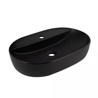 Раковина накладна Scorpio 600х400х120 мм, Matt Black, овальна, без донного клапана QT142203MBMBN, фото