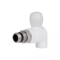 Кран з поліпроп. кутовий кульовий  25х3/4"з д/радіаторів  Blue Ocean "Білий", фото