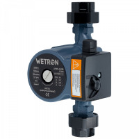 Насос циркуляційний 65Вт Hmax 4м Qmax 63л/хв Ø1 1/2" 180мм + гайки Ø1" WETRON (774512), фото