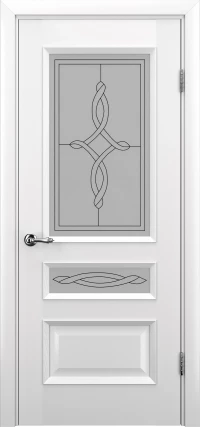 Двері модель 53 Ясен білий Емаль (засклена), фото