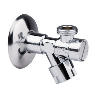 Кран угловой 1/2 с кран-буксой и фильтром  "Icma" №518, фото