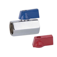 Кран кульовий Міні латун прямий,хром. півметелик 1/2"вв SD187W15 SD Plus, фото