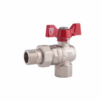 Кран американка кульовий, кутовий, метелик 1/2"ВЗ нікел. SF221W15 SD Forte, фото