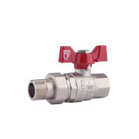 Кран кульовий з американкою прямий, метелик 1"ВЗ нікел. SF220W25 SD Forte, фото