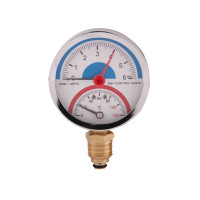 SD Термоманометр нижн. подкл.1/2 Ø80мм 120ºC 6 бар   SD1726B, фото