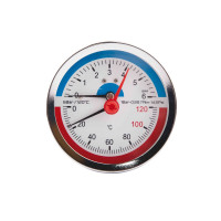 Термоманометр діам. 80 мм. латун. заднє підкл., фото