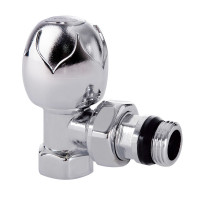 кран радиат термо 1/2 с ручкой угловой хром  "Icma" №1112, фото