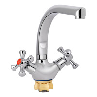 Змішувач для кухні Lamb 276F двохвентильний (75 21 271F-6) Chrome Lidz, фото