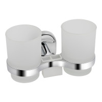 Склянка з тримачем Lidz Oreo 0402 подвійний настінний (матове скло) LDORE0402CRM22164 Chrome, фото