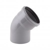 Коліно з поліпр. (45) 110х110 (1 гумка) д/каналіз. труб TA Sewage, фото