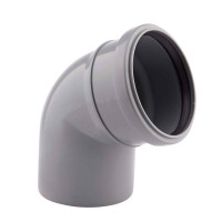 Коліно з поліпр. (67) 50х50 (1 гумка) д/каналіз. труб TA Sewage, фото