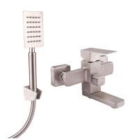 Змішувач для ванни Kubis 006 з поворотним виливом (з душовим гарнітуром) (k35) (10 30 006 00) Nickel Lidz, фото