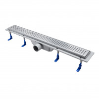 Трап Qtap Dry FB304-700 лінійний з сухим закривом та нержавіючою решіткою 700х73, фото