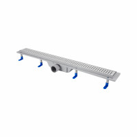 Трап Qtap Dry FB304-800 лінійний з сухим закривом та нержавіючою решіткою 800х73, фото