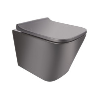 Qtap Tern унітаз підвісний Rimless сидіння Slim Duroplast/ Soft-close/ Quick relase 490x340x350mm MATT BLACK, фото